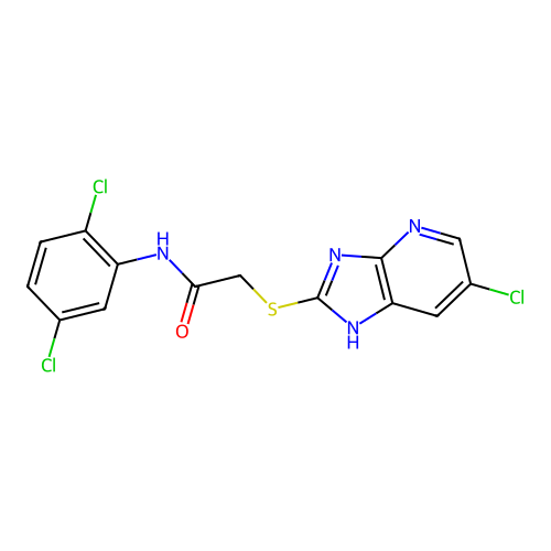2-((6-chloro-3H-imidazo[4,5-b]pyridin-2-yl)thio)-N-(2,5-dichlorophenyl)acetamide structure