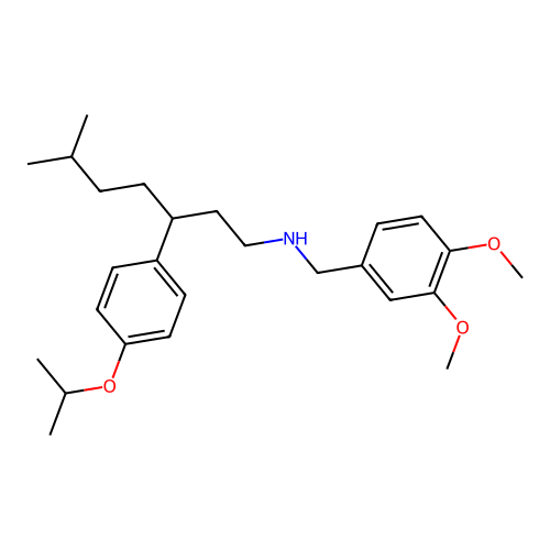 N-(3,4-dimethoxybenzyl)-3-(4-isopropoxyphenyl)-6-methylheptan-1-amine structure