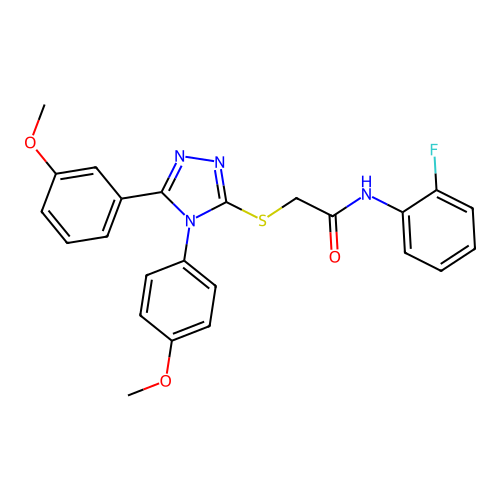N-(2-fluorophenyl)-2-{[5-(3-methoxyphenyl)-4-(4-methoxyphenyl)-4H-1,2,4-triazol-3-yl]sulfanyl}acetamide structure