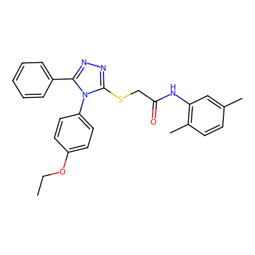 N-(2,5-dimethylphenyl)-2-[[4-(4-ethoxyphenyl)-5-phenyl-1,2,4-triazol-3-yl]sulfanyl]acetamide structure