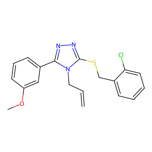 4-allyl-3-((2-chlorobenzyl)thio)-5-(3-methoxyphenyl)-4H-1,2,4-triazole structure