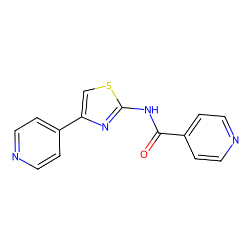N-(4-(pyridin-4-yl)thiazol-2-yl)isonicotinamide structure