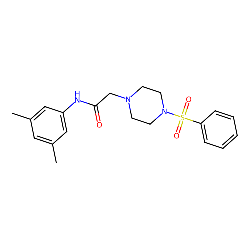 2-[4-(benzenesulfonyl)piperazin-1-yl]-N-(3,5-dimethylphenyl)acetamide structure