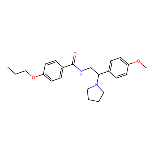 N-[2-(4-methoxyphenyl)-2-pyrrolidin-1-ylethyl]-4-propoxybenzamide structure