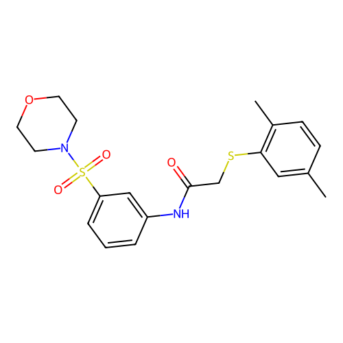 2-(2,5-dimethylphenyl)sulfanyl-N-(3-morpholin-4-ylsulfonylphenyl)acetamide structure