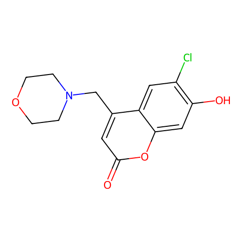 6-Chloro-7-hydroxy-4-(morpholin-4-ylmethyl)chromen-2-one structure