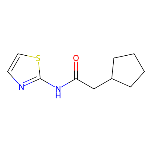 2-cyclopentyl-N-(1,3-thiazol-2-yl)acetamide structure