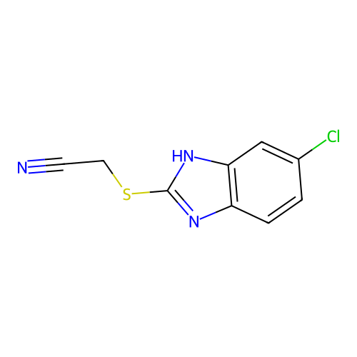 [(5-chloro-1H-benzimidazol-2-yl)thio]acetonitrile structure