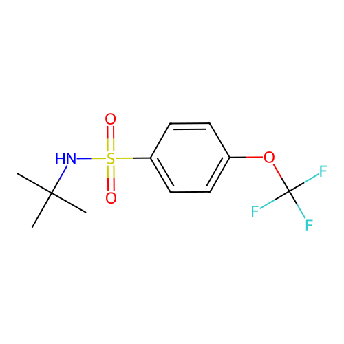 N-tert-butyl-4-(trifluoromethoxy)benzene-1-sulfonamide structure