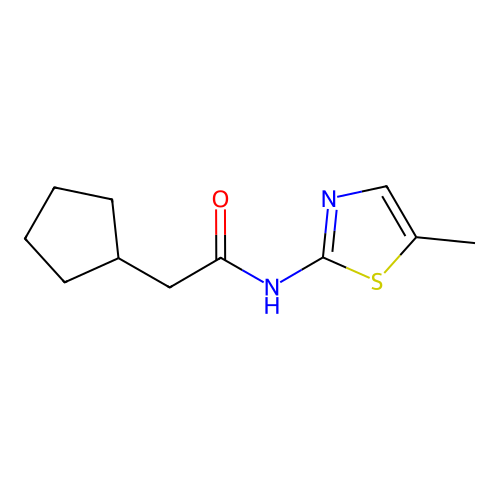 2-cyclopentyl-N-(5-methyl-1,3-thiazol-2-yl)acetamide structure