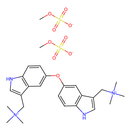 Ammonium, oxybis((5,3-indolylene)methylene)bis(trimethyl-, bis(methyl sulfate) structure
