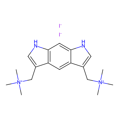 3,5-Bis(dimethylaminomethyl)-1H,7H-pyrrolo(3,2-f)indole dimethiodide structure