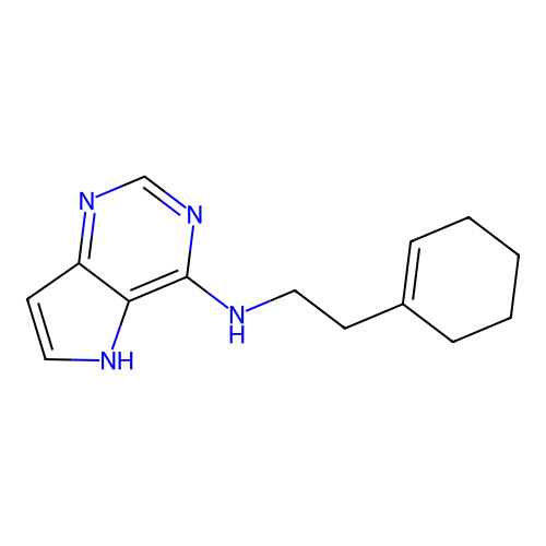 5H-Pyrrolo(3,2-d)pyrimidin-4-amine, N-(2-(1-cyclohexen-1-yl)ethyl)- structure