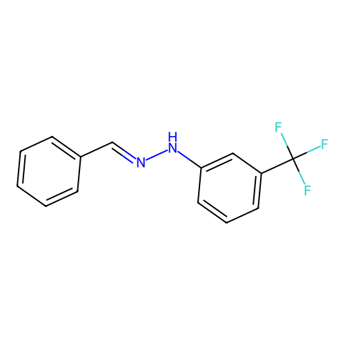 N-[(E)-benzylideneamino]-3-(trifluoromethyl)aniline structure