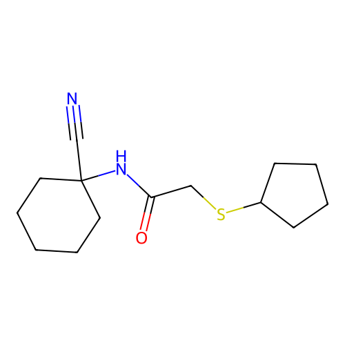 N-(1-cyanocyclohexyl)-2-(cyclopentylsulfanyl)acetamide structure