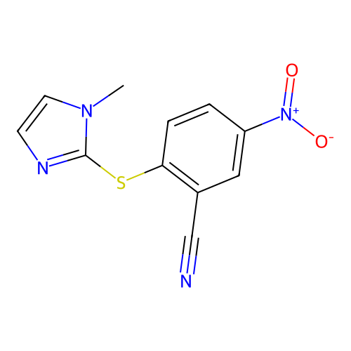2-((1-Methyl-1h-imidazol-2-yl)thio)-5-nitrobenzonitrile structure