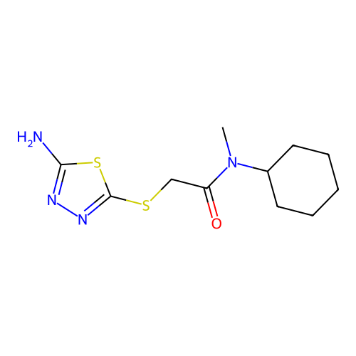2-((5-Amino-1,3,4-thiadiazol-2-yl)thio)-N-cyclohexyl-N-methylacetamide structure