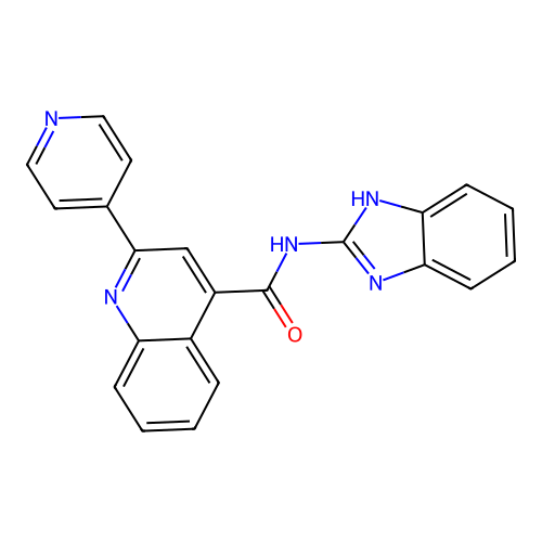 N-(1H-1,3-benzodiazol-2-yl)-2-(pyridin-4-yl)quinoline-4-carboxamide structure