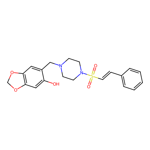 6-{[4-(2-Phenylethenesulfonyl)piperazin-1-yl]methyl}-1,3-dioxaindan-5-ol structure