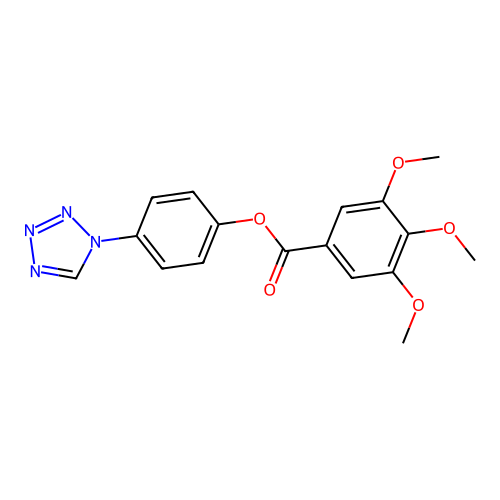 4-(1H-tetrazol-1-yl)phenyl 3,4,5-trimethoxybenzoate structure