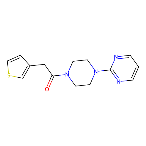 Piperazine, 1-(2-pyrimidinyl)-4-(3-thienylacetyl)- structure