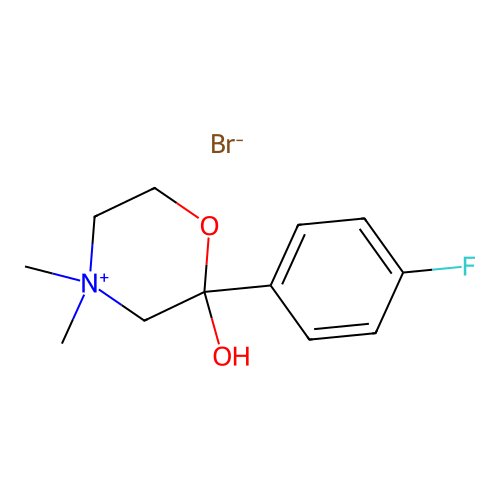2-(4-Fluorophenyl)-2-hydroxy-4,4-dimethyl-1,4-oxazinan-4-ium bromide structure