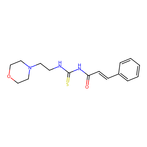N-(((2-Morpholin-4-ylethyl)amino)thioxomethyl)-3-phenylprop-2-enamide structure