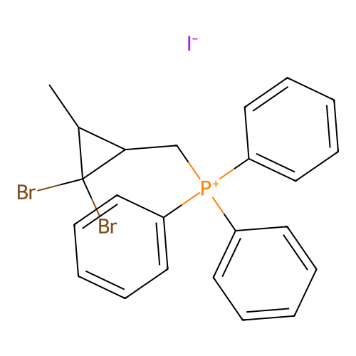 [(2,2-Dibromo-3-methylcyclopropyl)methyl](triphenyl)phosphonium iodide structure