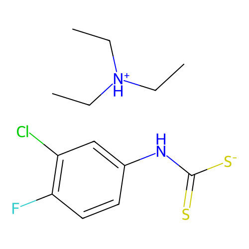 Triethylammonium(3-chloro-4-fluoroanilino)methanedithioate structure