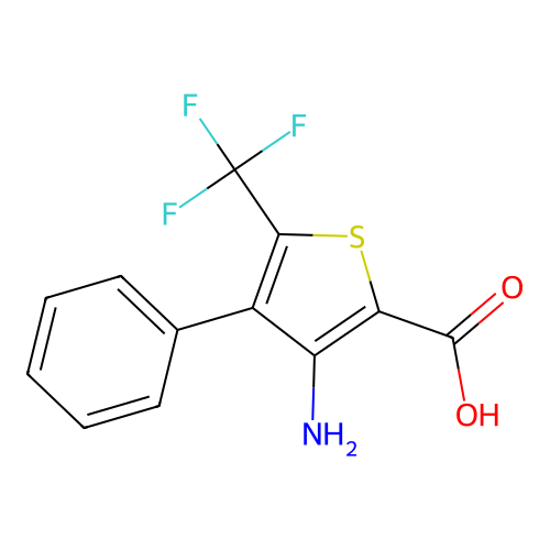 3-amino-4-phenyl-5-(trifluoromethyl)thiophene-2-carboxylic Acid structure
