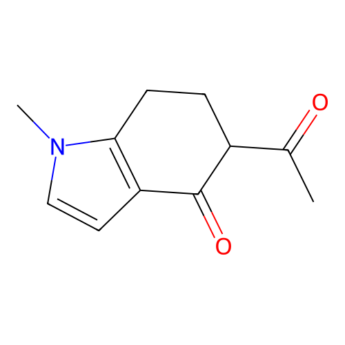 5-acetyl-1-methyl-6,7-dihydro-5H-indol-4-one structure
