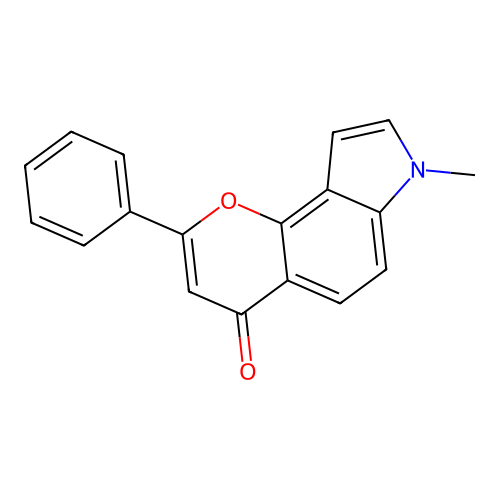 7-Methyl-2-phenyl-pyrano[2,3-e]indol-4-one structure