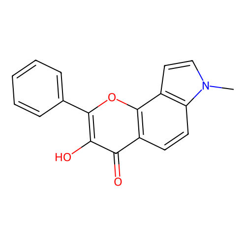 3-Hydroxy-7-methyl-2-phenyl-pyrano[2,3-e]indol-4-one structure