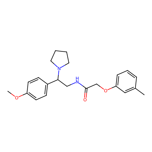 N-[2-(4-methoxyphenyl)-2-pyrrolidin-1-ylethyl]-2-(3-methylphenoxy)acetamide structure