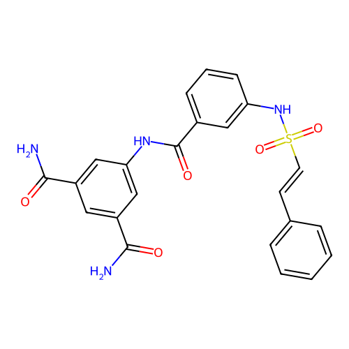 5-[3-(2-phenylethenesulfonamido)benzamido]benzene-1,3-dicarboxamide structure
