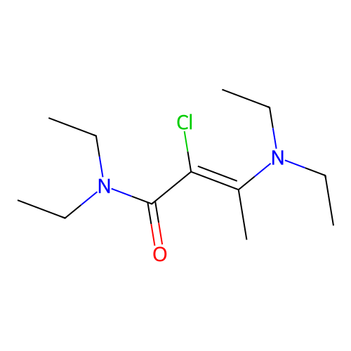 2-chloro-3-(diethylamino)-N,N-diethylbut-2-enamide structure