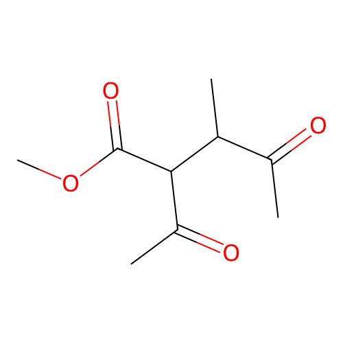 Methyl 2-acetyl-3-methyl-4-oxovalerate structure