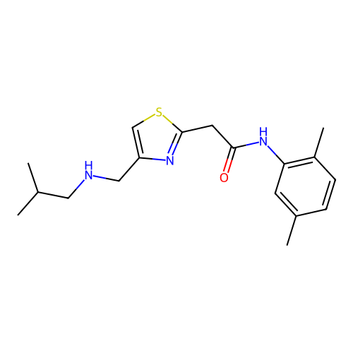 N-(2,5-dimethylphenyl)-2-[4-[(2-methylpropylamino)methyl]-1,3-thiazol-2-yl]acetamide structure