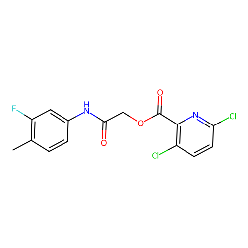[(3-Fluoro-4-methylphenyl)carbamoyl]methyl 3,6-dichloropyridine-2-carboxylate structure