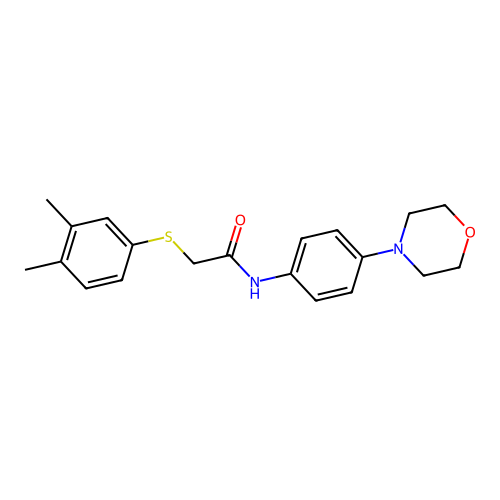 2-(3,4-dimethylphenyl)sulfanyl-N-(4-morpholin-4-ylphenyl)acetamide structure