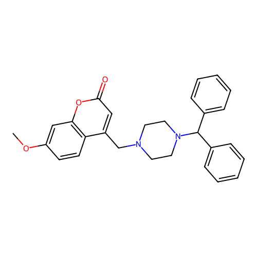 4-{[4-(Diphenylmethyl)piperazinyl]methyl}-7-methoxychromen-2-one structure