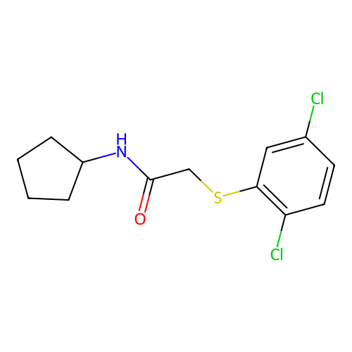 N-cyclopentyl-2-(2,5-dichlorophenyl)sulfanylacetamide structure