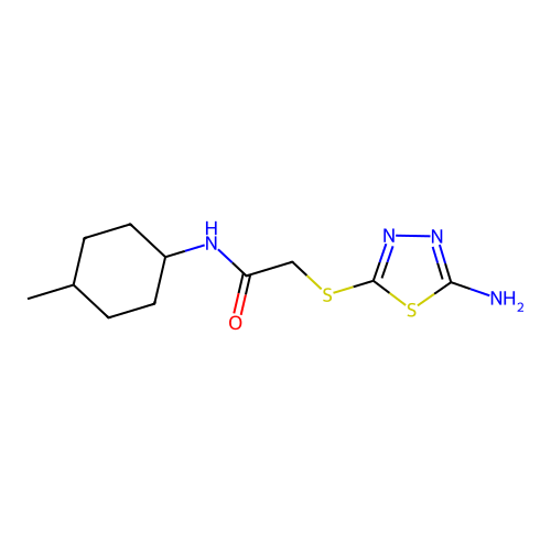 2-((5-Amino-1,3,4-thiadiazol-2-yl)thio)-N-(4-methylcyclohexyl)acetamide structure