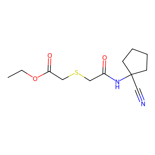Ethyl 2-({[(1-cyanocyclopentyl)carbamoyl]methyl}sulfanyl)acetate structure