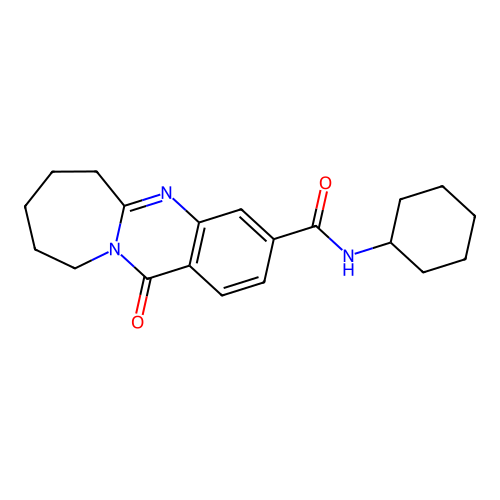 N-cyclohexyl-12-oxo-6,7,8,9,10,12-hexahydroazepino[2,1-b]quinazoline-3-carboxamide structure