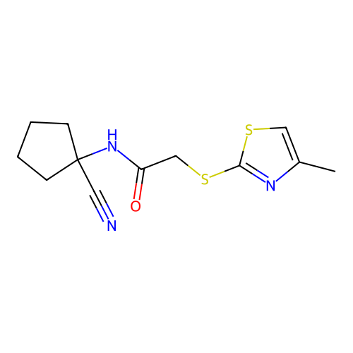 N-(1-cyanocyclopentyl)-2-[(4-methyl-1,3-thiazol-2-yl)sulfanyl]acetamide structure
