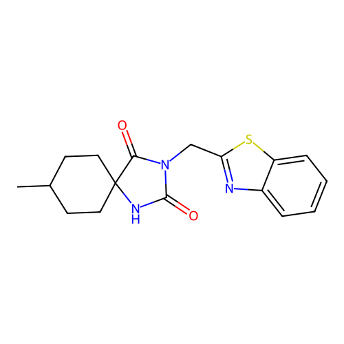 3-[(1,3-Benzothiazol-2-yl)methyl]-8-methyl-1,3-diazaspiro[4.5]decane-2,4-dione structure