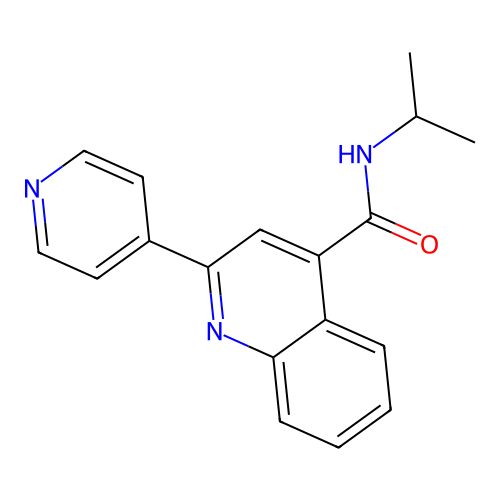 N-(propan-2-yl)-2-(pyridin-4-yl)quinoline-4-carboxamide structure