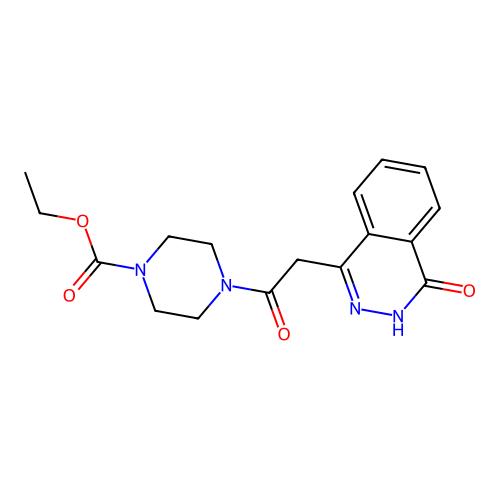 Ethyl 4-[(4-hydroxyphthalazin-1-yl)acetyl]piperazine-1-carboxylate structure