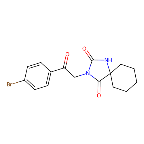 3-(2-(4-Bromophenyl)-2-oxoethyl)-1,3-diazaspiro[4.5]decane-2,4-dione structure
